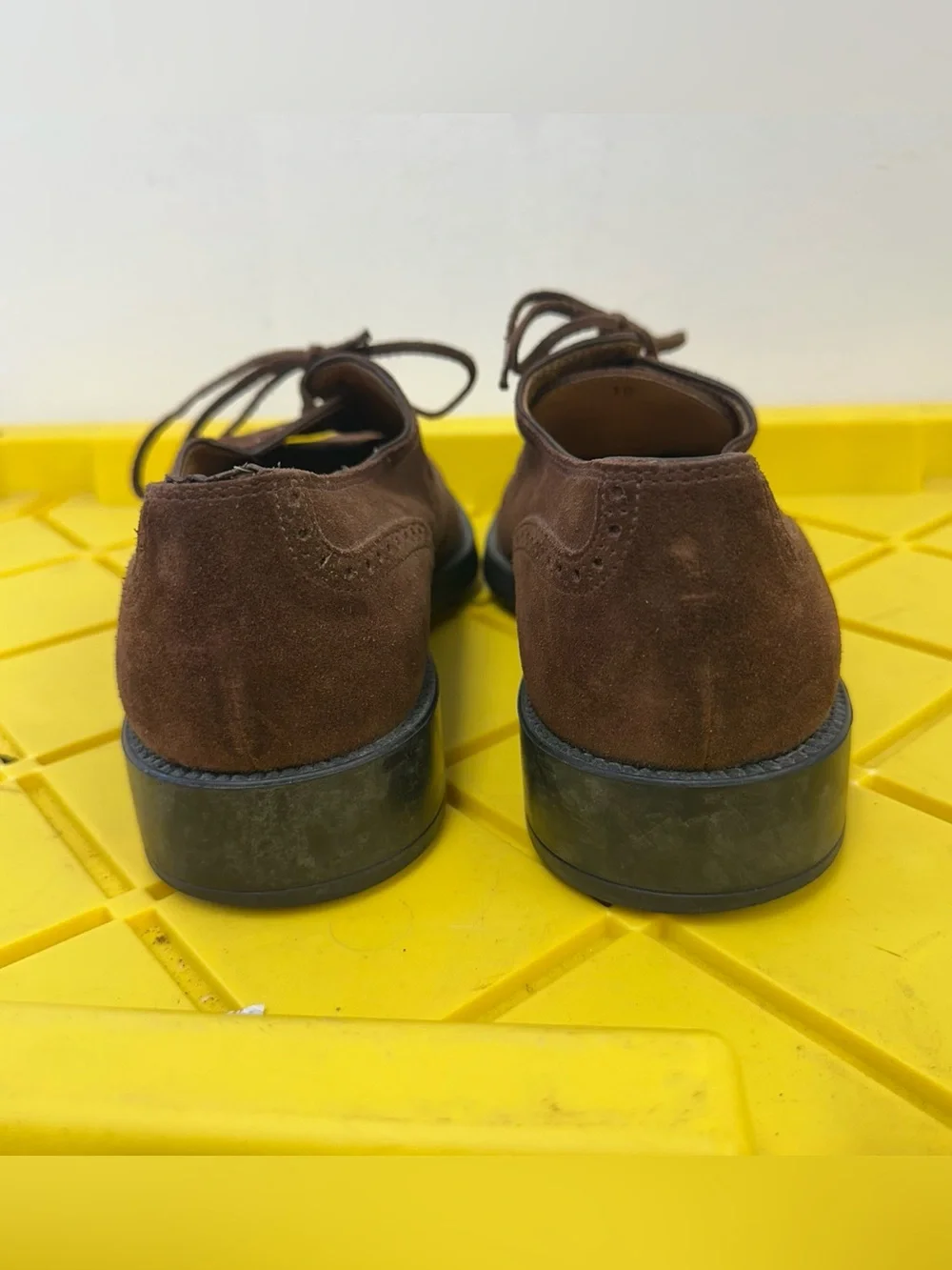 Tod's Shoes Suede Leather Wingtip Brogue Derby Mens Size 10 Brown Made In Italy
